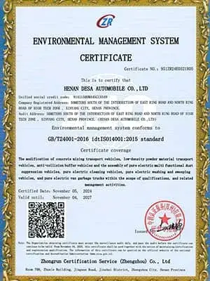 Сертификат соответствия системы экологического менеджмента